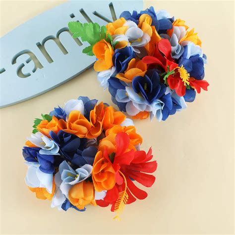 Buy Layseri Hawaiian Luau Flower Leis Jumbo Necklace Bracelets Headband ...