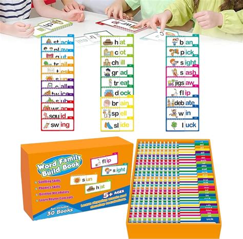 30 Read and Rhyme Flip Books, ABC Vocabulary Flash Cards, Word Families ...