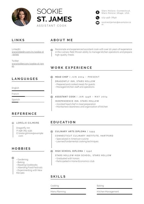 Image result for Assistant Cook Resume