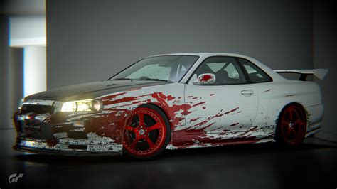 Halloween R34 'Bloody Mary' Livery (Link below) : r/granturismo