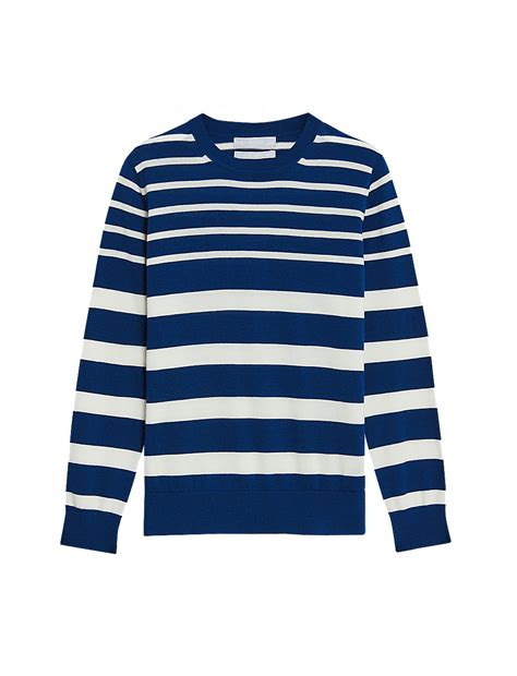 Buy Pure Merino Wool Striped Crew Neck Jumper at Marks & Spencer