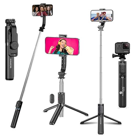 Kratos Extendable Selfie Stick Tripod Stand up to 100 cms Long, 360 ...
