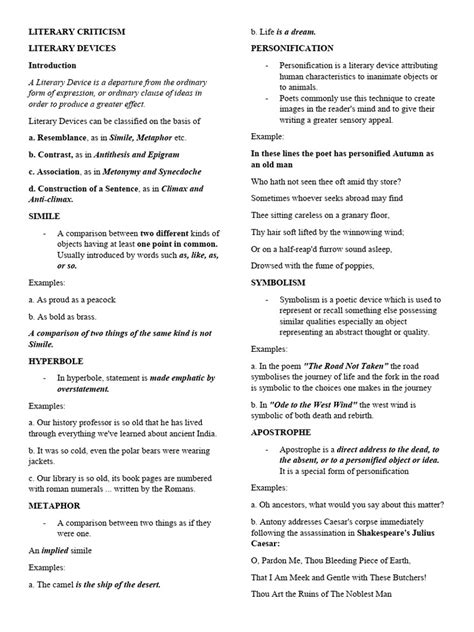 Image result for Literary Devices PDF