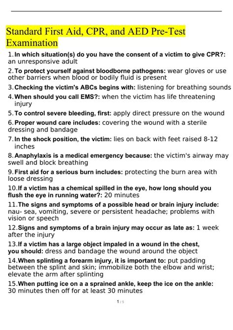 Image result for Free First Aid Test Questions