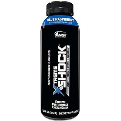 Buy Ansi Xtreme Shock RTD Energy Drink, Blue Raspberry, 12 fl oz, 12 ...