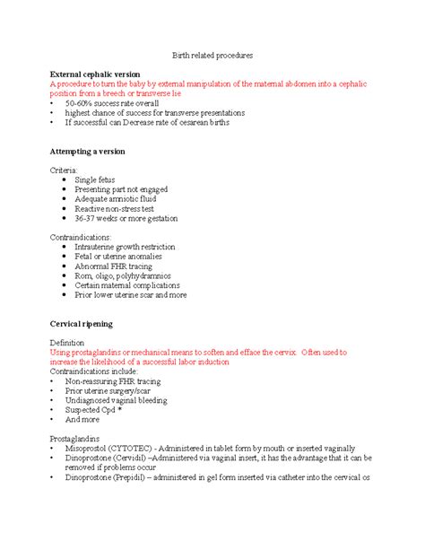 Chapter 25 Birth-Related Procedures - Birth related procedures External ...