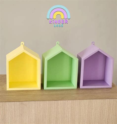 Hut-Shape Wall Shelves - Set of 3 Huts – Kinder Logs
