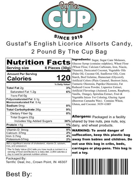 By The Cup Gustaf's English Licorice Allsorts Candy, 2 Pound By India ...