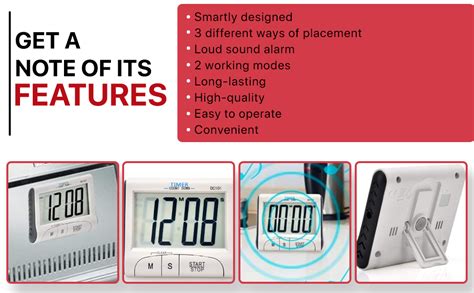 Buy Spatlus Digital Kitchen Timer, Magnetic Kitchen Timer Large LCD ...