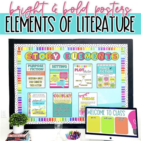 Bright and Bold Literary Elements Posters