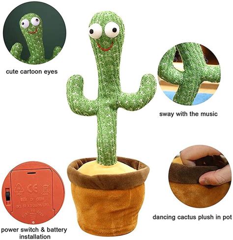 Skstore Dancing Cactus, Talking Cactus Toy Repeats What You Say ...