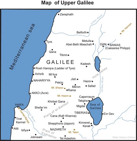 Map of Upper Galilee - Bible History