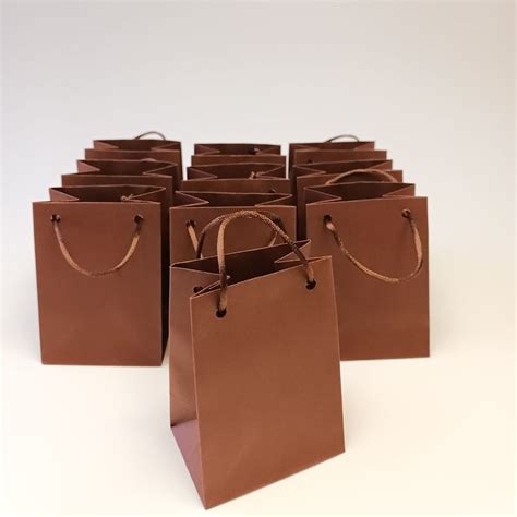 Dark Brown Paper Bag: Small, Gift Wrap for Birthday, Baby Shower ...