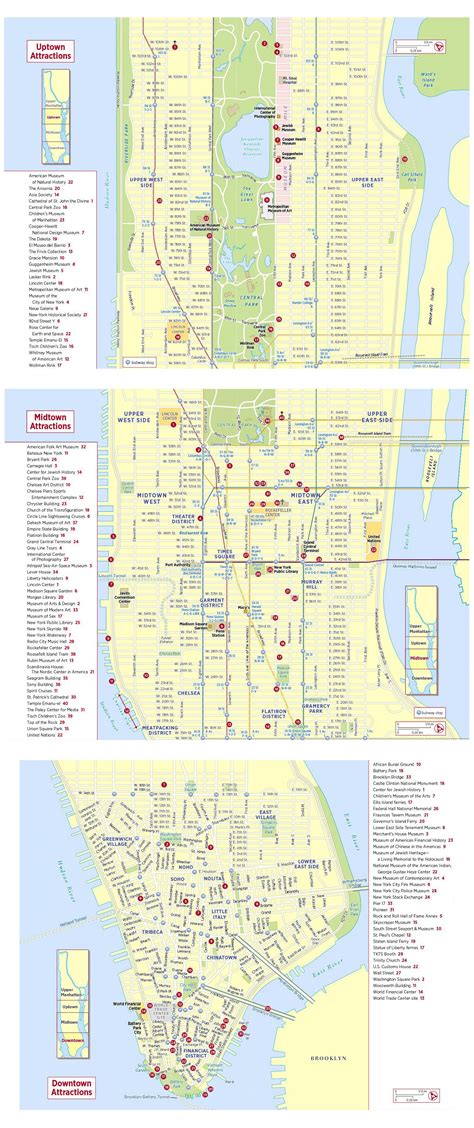 Large tourist attractions map of New York city. New York city (NY ...