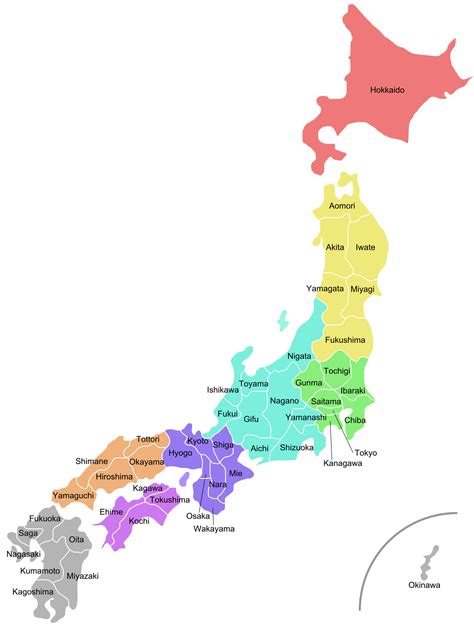 Large administrative map of Japan | Japan | Asia | Mapsland | Maps of the World