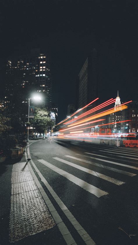 Download wallpaper 1350x2400 street, lights, long exposure, city, night ...