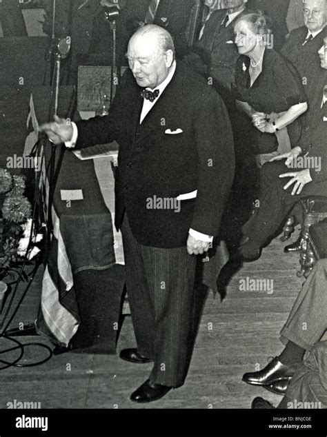 WINSTON CHURCHILL (1874-1965) at at a meeting with Lady Violet Bonham ...