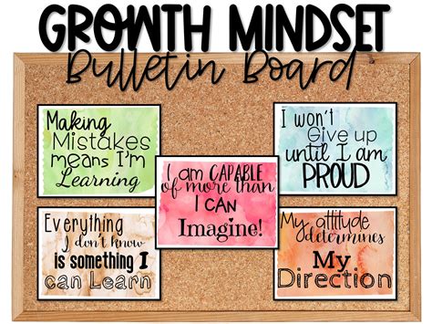Growth Mindset Positive Sayings Bulletin Board Display - Etsy