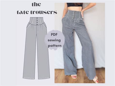 Sewing Pattern the Tate Trousers Corset Jeans Sewing Pattern, Ultra ...