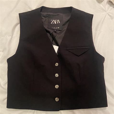 black vest from zara / new and never worn / size small! - Depop