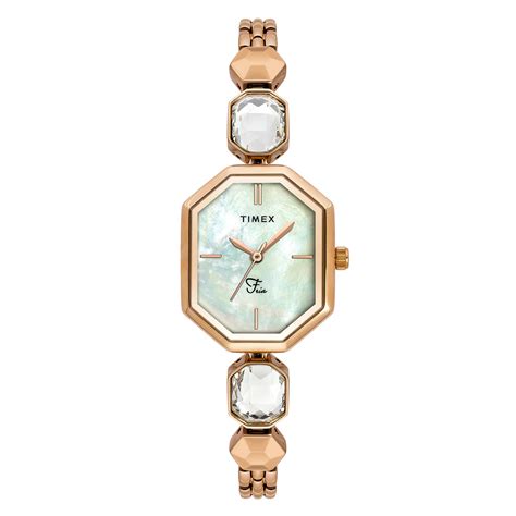 Timex Fria Women Mother of Pearl White Octagonal Dial Analog Watch - T ...