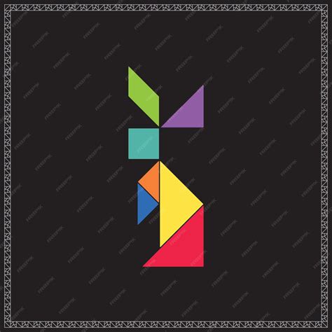 Premium Vector | Tangram Puzzle Hare Vector Colorful Geometric Illustration - genus of hares crossword clue