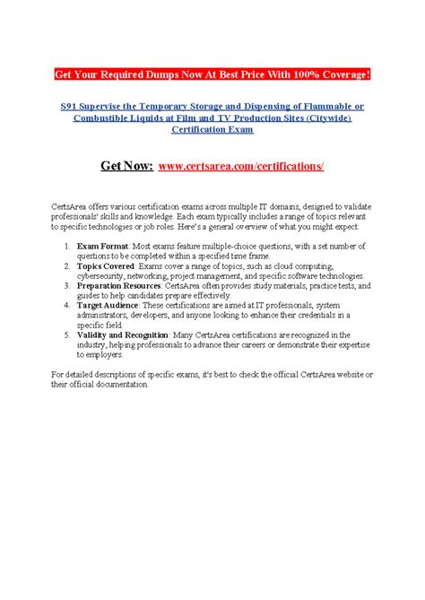 S91 Cert Exam Study Guide: Supervise Flammable Liquids at Production ...