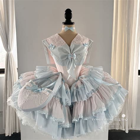 ロリータドレス パーティドレス プリンセスドレス お姫様ドレス パフスリーブ リボン パステル POSHEPOSE イベント ステージ衣装 ...