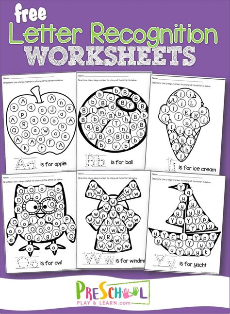 Free Printable Letter Recognition Worksheets
