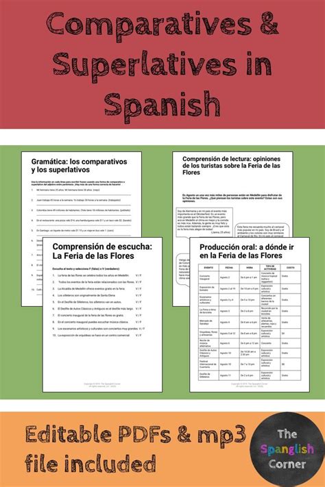Comparatives and Superlatives Language Tutor Spanish 的图像结果