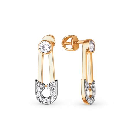 Серьги-пусеты из золота с фианитами Swarovski — интернет-магазин ...