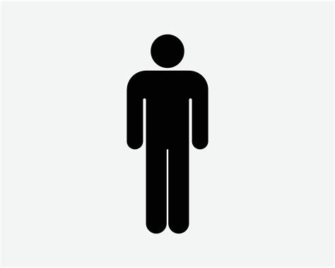 Stick Figure Person Icon. Man Male Boy Human Stand Pose Character ...