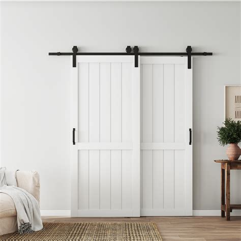 CHIC MODE Bypass Barn Doors - Modern Design MDF Bypass Barn Door ...