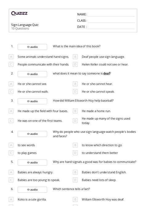 Sign Language Worksheets 的图像结果