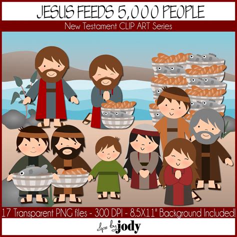 Jesus Feeds 5000 Clipart