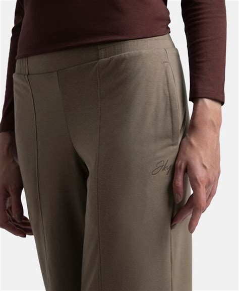 Buy Super Combed Cotton Rich Relaxed Fit Wide Leg Pants with Side ...