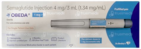 Obeda 1mg Pre Filled Pen 3ml With 32g Needles 6 - Uses, Side Effects ...