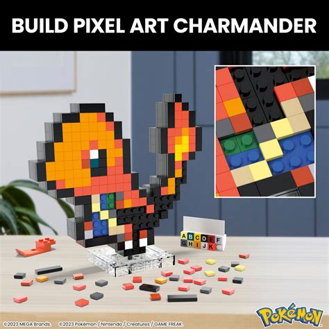 Mega Bloks - Pokemon Charmander, Pixel Art, 349 Piece Building Toy Set ...