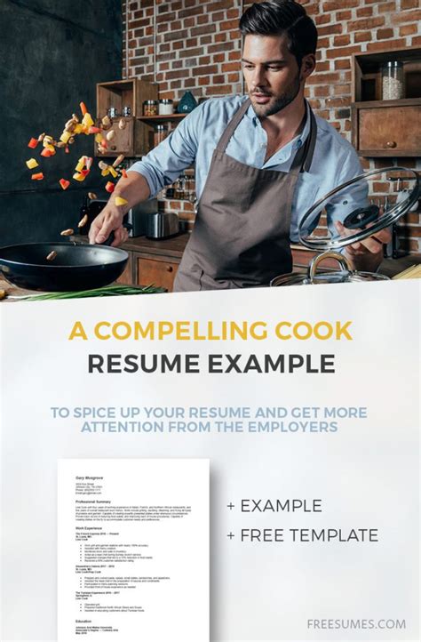 Image result for Cook Resume Sample