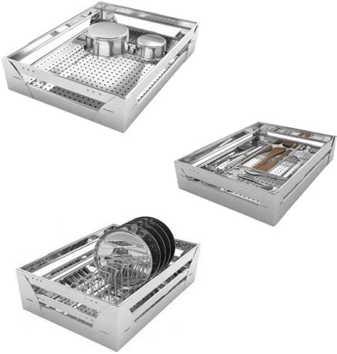 Bloo Basket Utensil Kitchen Rack Steel Stainless Steel Modular Kitchen ...