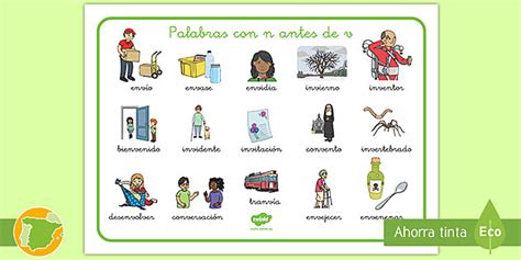 Tapiz de vocabulario: Palabras con n antes de v - Twinkl