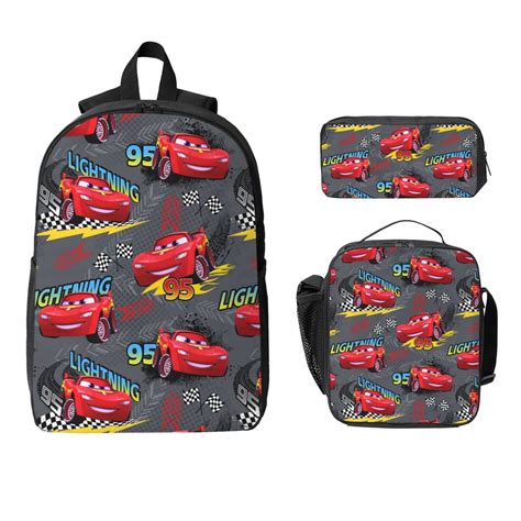 Cartoon Cars Lightning McQueen Backpack 17 Inches Large Capacity ...