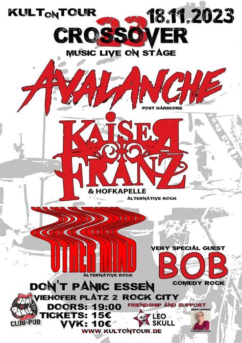 KULT on TOUR crossover 23 - 18.11.2023, Don't Panic Essen, November 18 ...