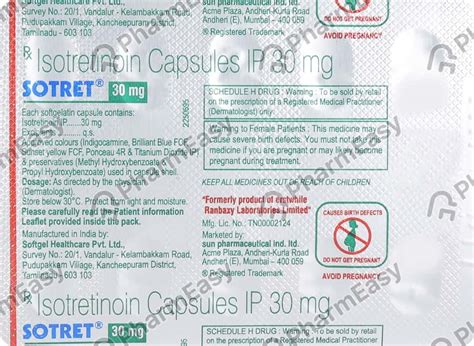 Sotret 30 MG Capsule (10): Uses, Side Effects, Price & Dosage | PharmEasy