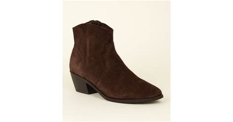 Brown Suede Western Boots | New Look