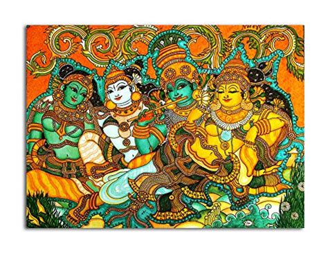 Buy Tamatina Kerala Mural Art Canvas Painting|Shree Krishna|Religious ...