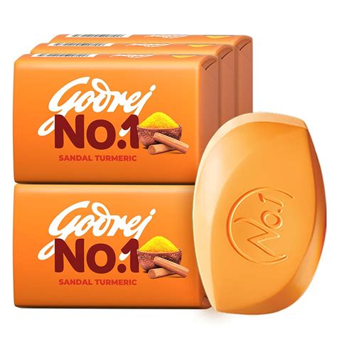 Buy Godrej No.1 Sandal and Turmeric Soap - Pack of 6 (150g each) - High ...