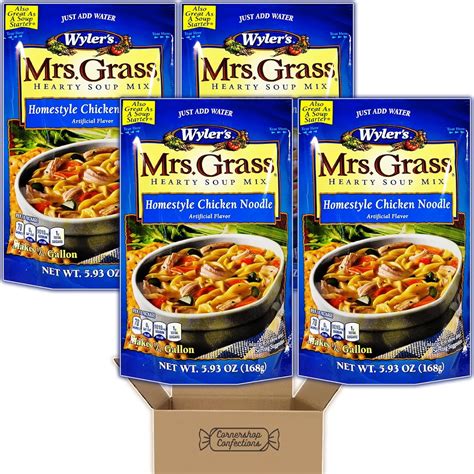 Mrs. Grass Hearty Soup Mix Bundle Pack - 4 Packs of Homestyle Chicken ...
