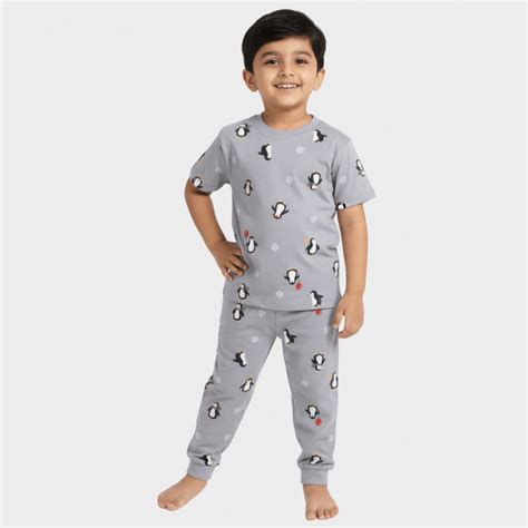 Half Sleeves Unisex Co-ord Set | Party Penguin – orangesugar