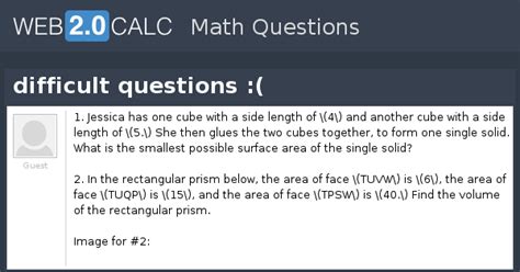 View question - difficult questions